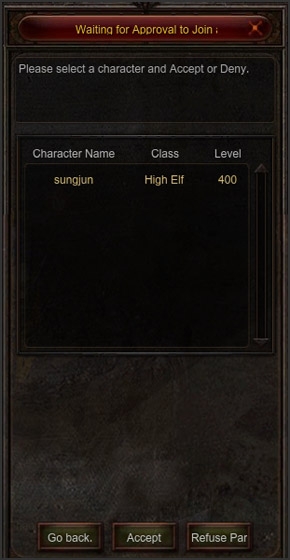 View Party Membership Tap